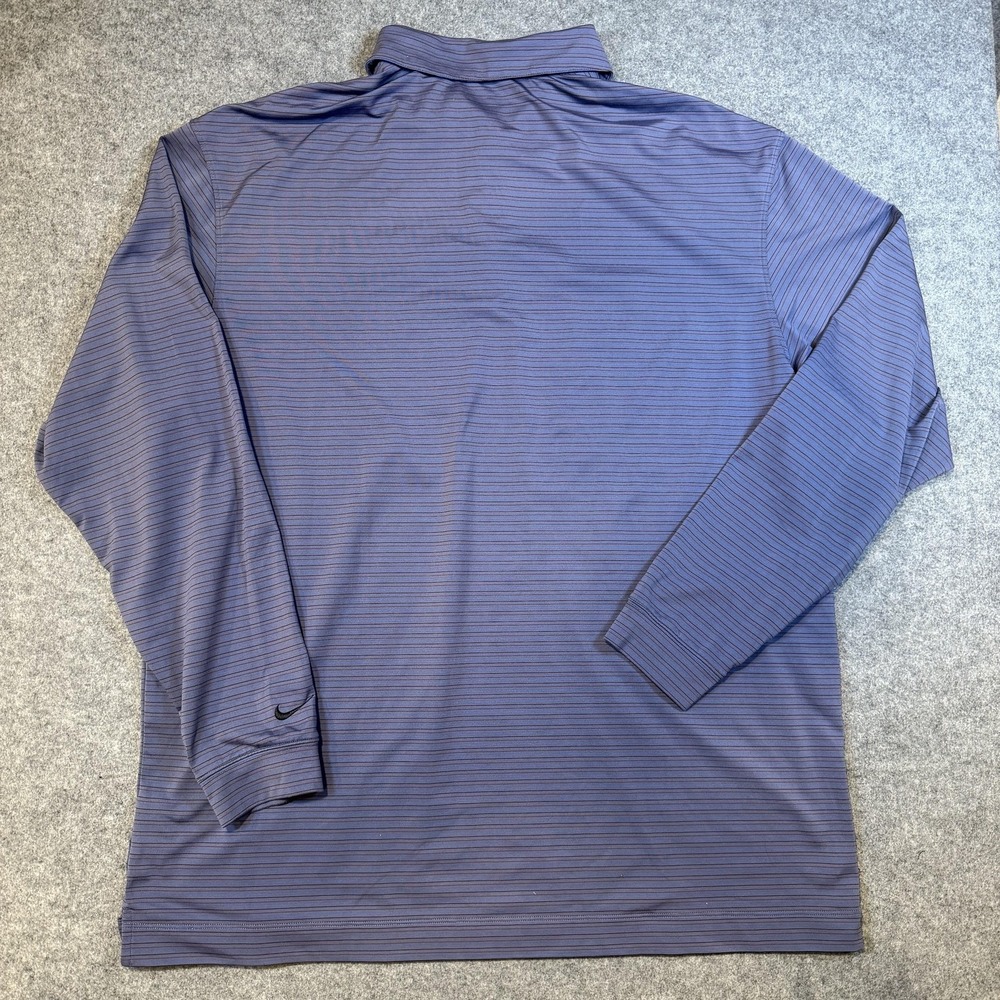 Nike Golf Polo Shirt Mens XL Purple Striped Victory Long Sleeve 267914-537 - Picture 6 of 8
